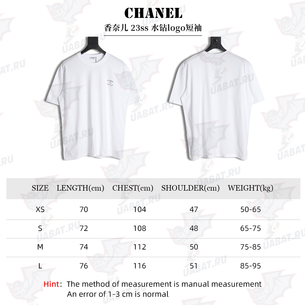 CHANEL 23ss rhinestone logo short sleeves