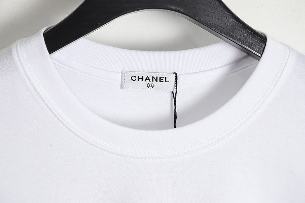 CHANEL 23ss rhinestone logo short sleeves