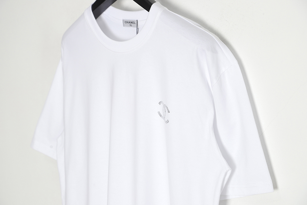 CHANEL 23ss rhinestone logo short sleeves