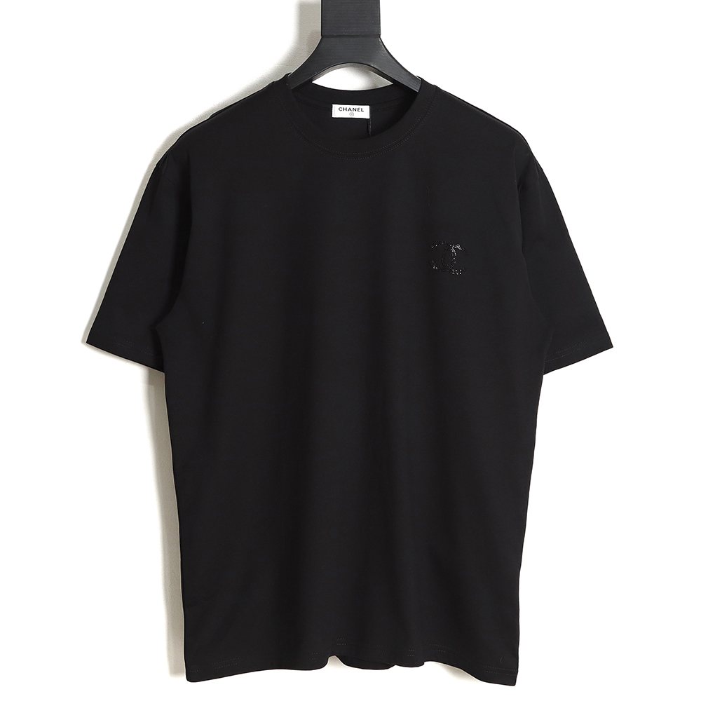 CHANEL 23ss rhinestone logo short sleeve TSK1