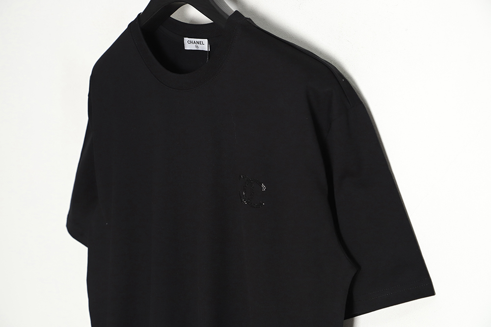 CHANEL 23ss rhinestone logo short sleeve TSK1