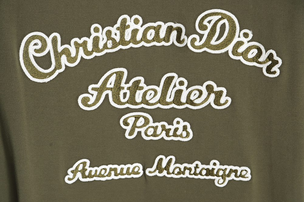 DIOR front and rear patch letter round neck POLO shirt