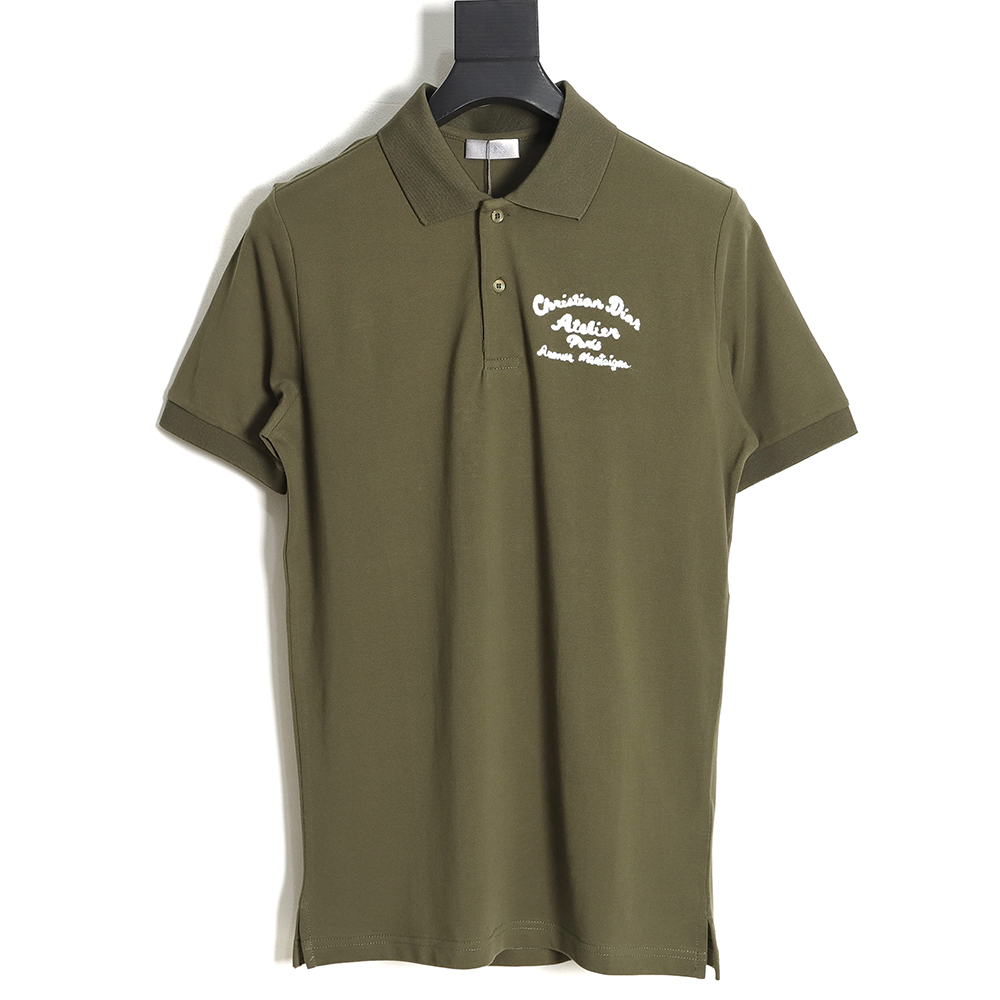 DIOR front and rear patch letter round neck POLO shirt