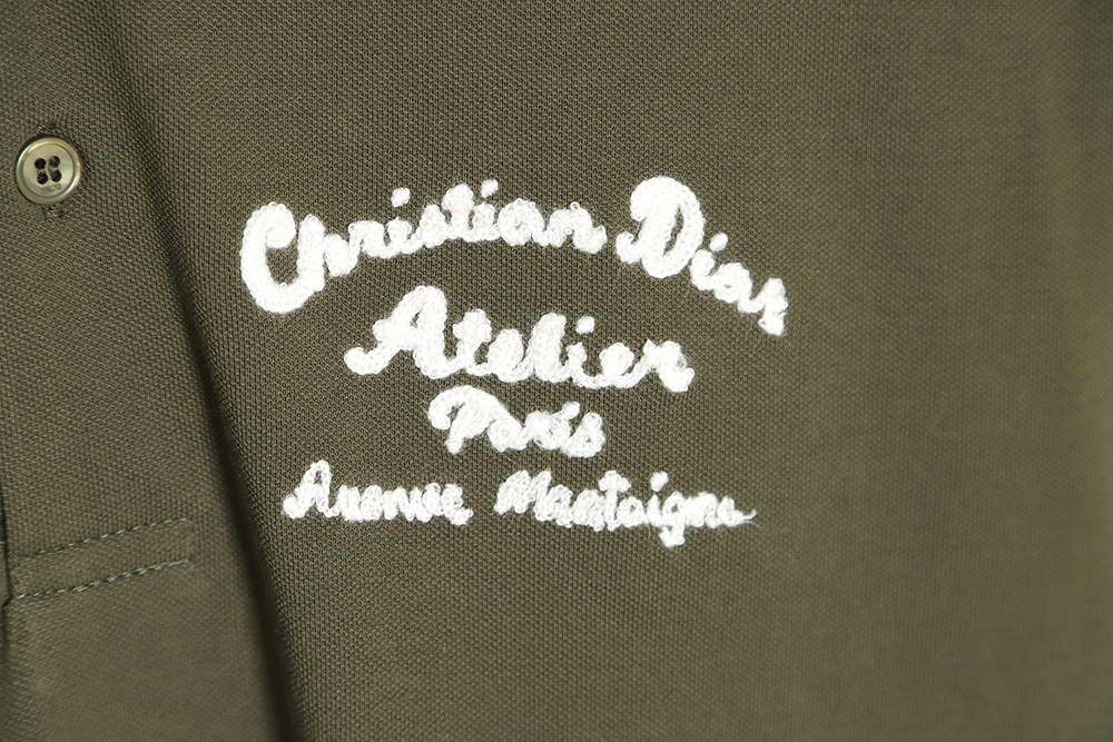 DIOR front and rear patch letter round neck POLO shirt