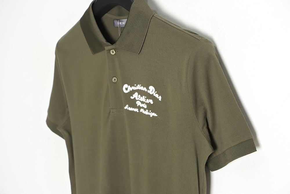 DIOR front and rear patch letter round neck POLO shirt