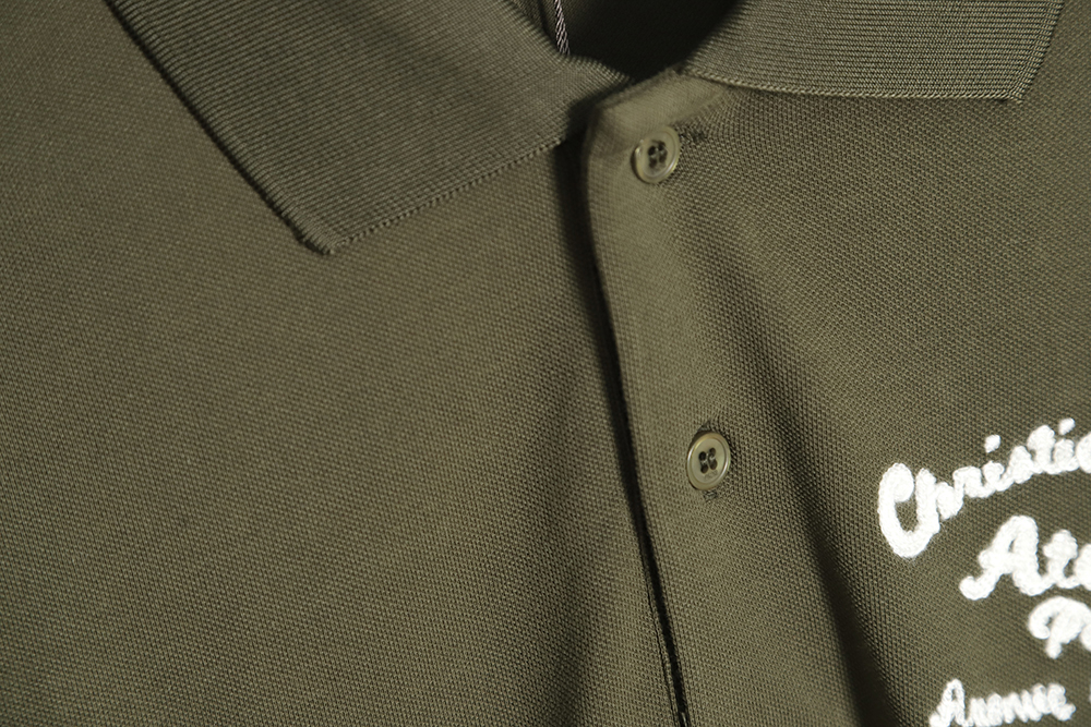 DIOR front and rear patch letter round neck POLO shirt