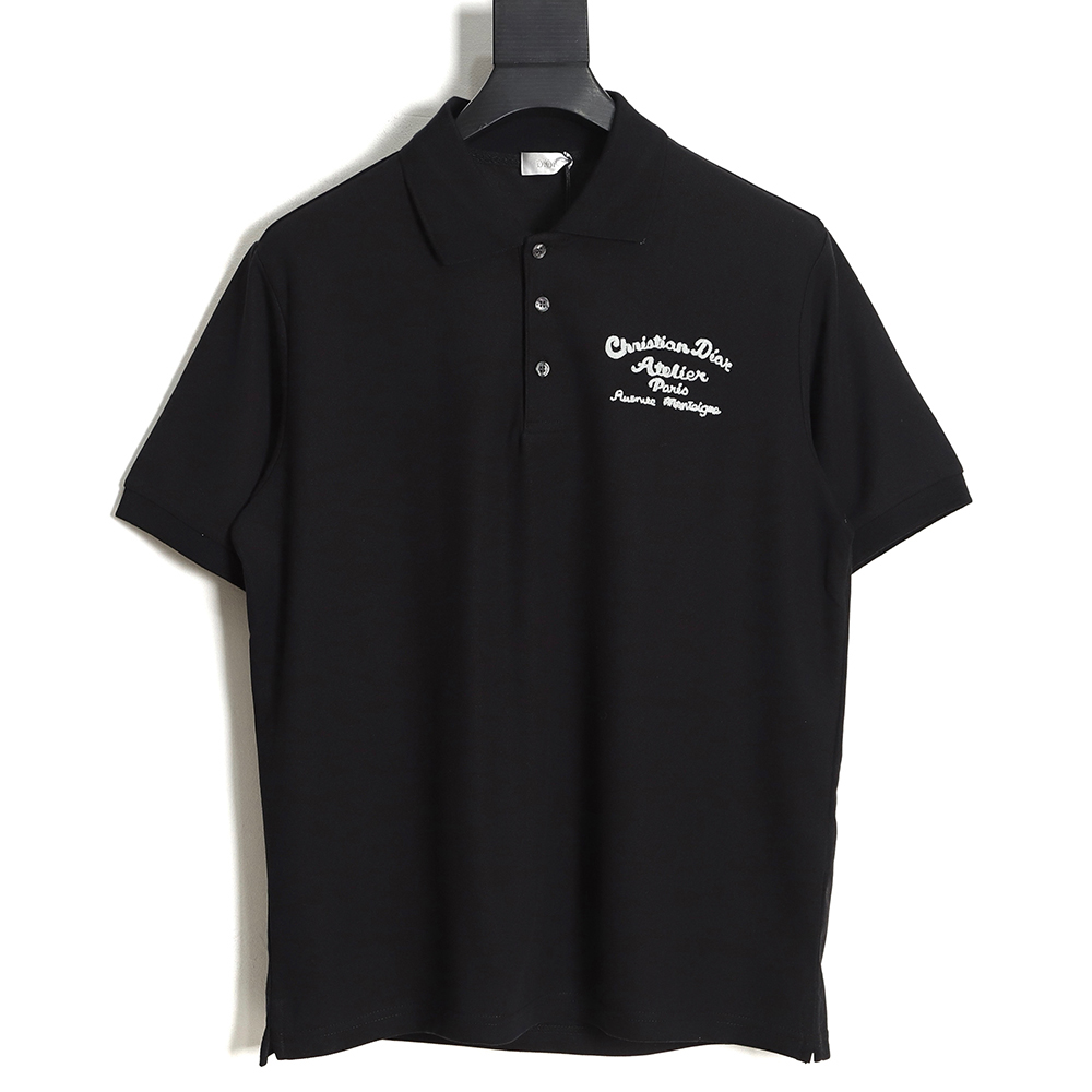 DIOR front and rear patch letter round neck POLO shirt TSK2