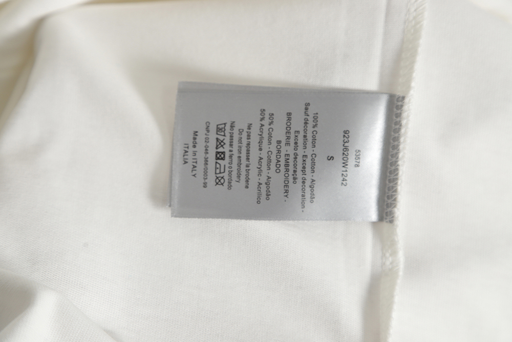 Dior 22ss embroidered floral lettering short sleeves