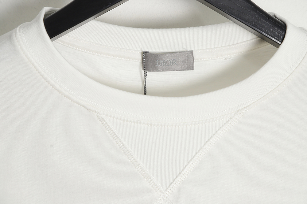 Dior 22ss embroidered floral lettering short sleeves