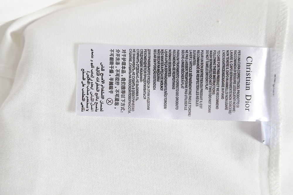 Dior Chest CD Letter Embroidered Short Sleeve T-Shirt