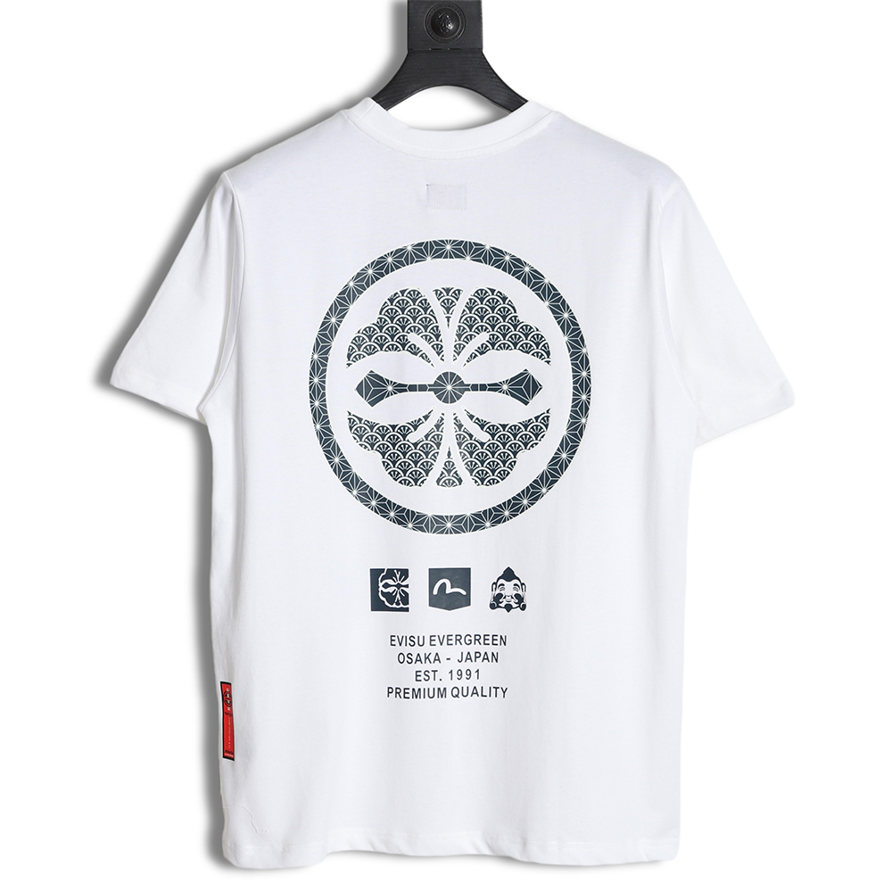 Evisu 23ss Japanese-style Baekkamon flower print T-shirt