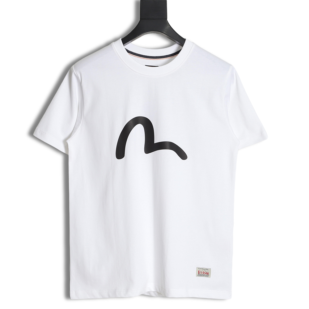 Evisu 23ss Bodhidharma face and graffiti print T-shirt