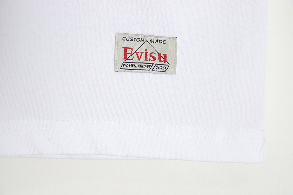 Evisu 23ss Bodhidharma face and graffiti print T-shirt