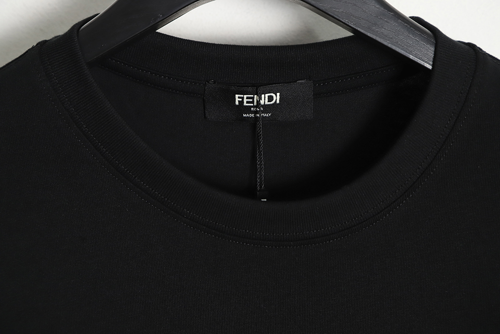Fendi double F patch embroidery round neck short-sleeved T-shirt TSK1