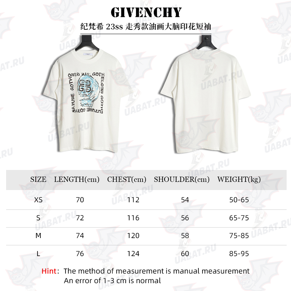 GIVENCHY 23ss catwalk style oil painting brain print short sleeves