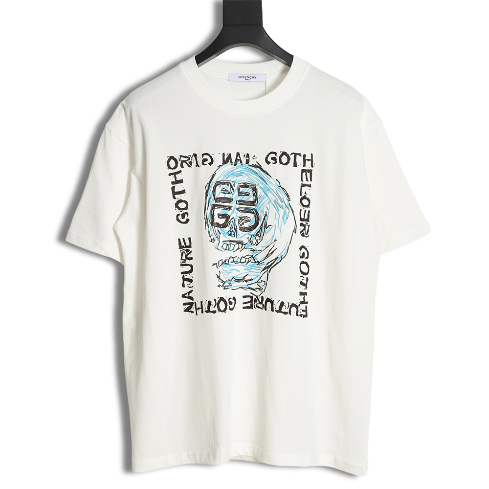 GIVENCHY 23ss catwalk style oil painting brain print short sleeves