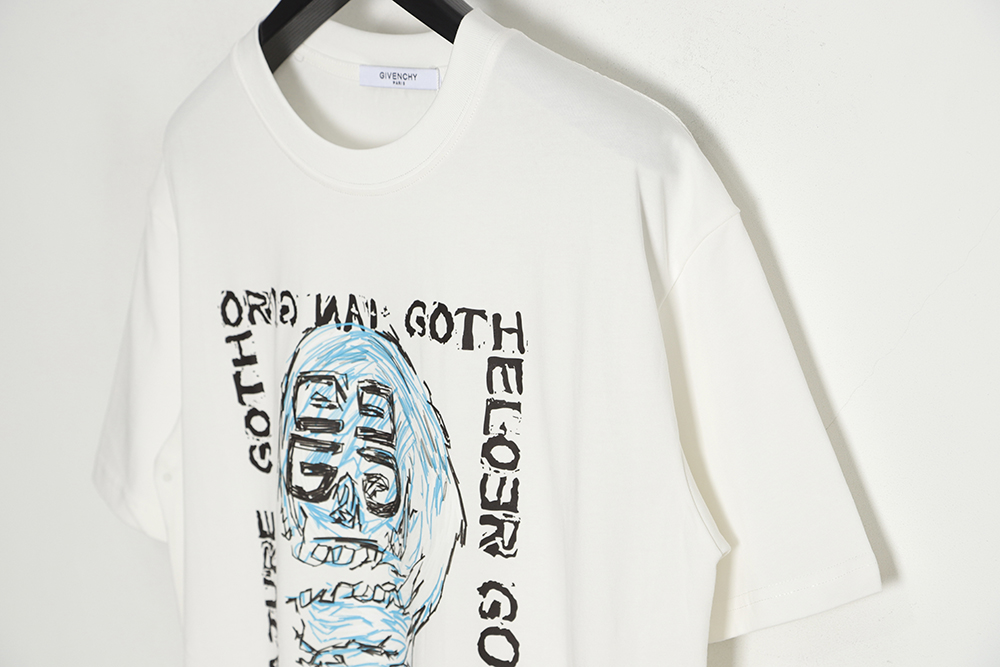 GIVENCHY 23ss catwalk style oil painting brain print short sleeves
