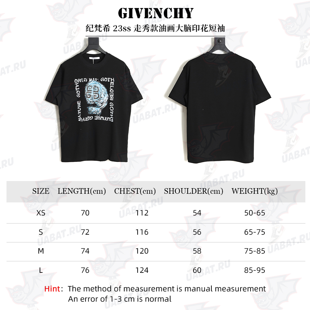 GIVENCHY 23ss catwalk oil painting brain print short sleeve TSK1