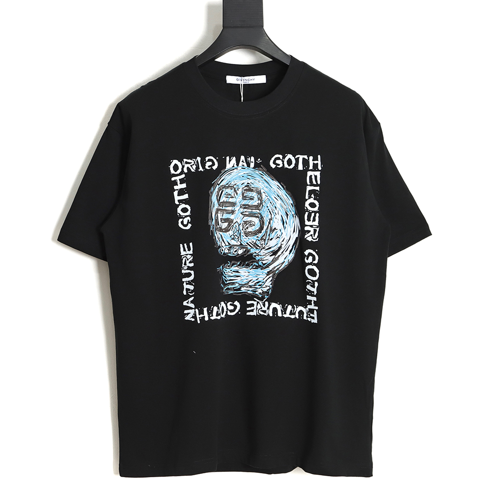 GIVENCHY 23ss catwalk oil painting brain print short sleeve TSK1