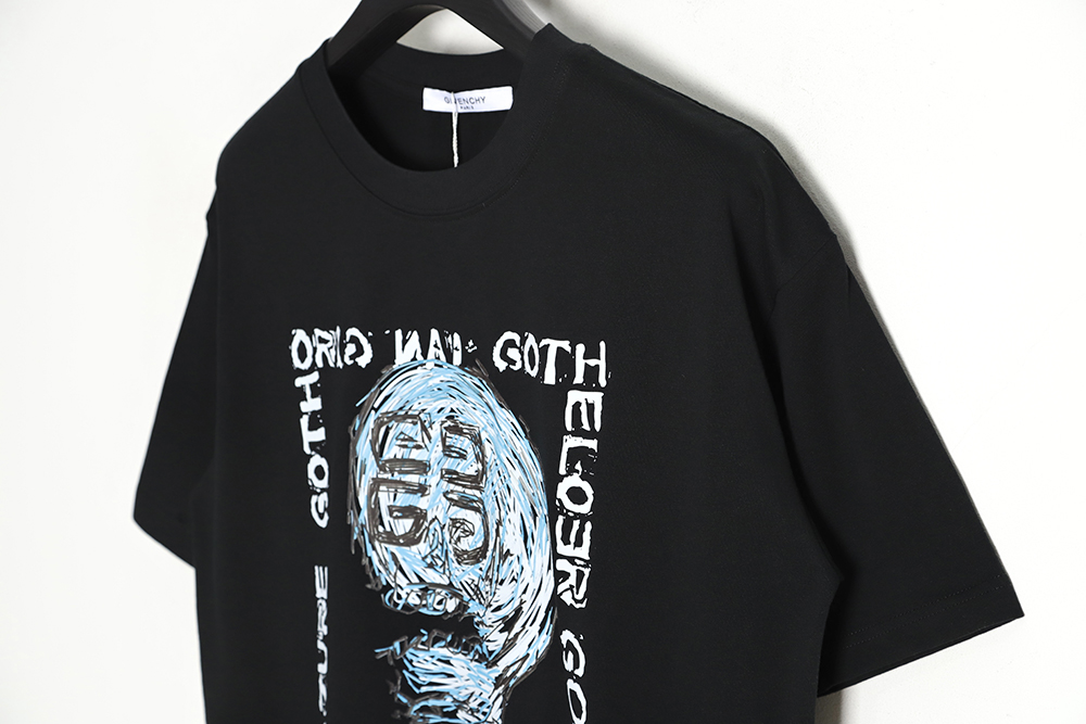 GIVENCHY 23ss catwalk oil painting brain print short sleeve TSK1
