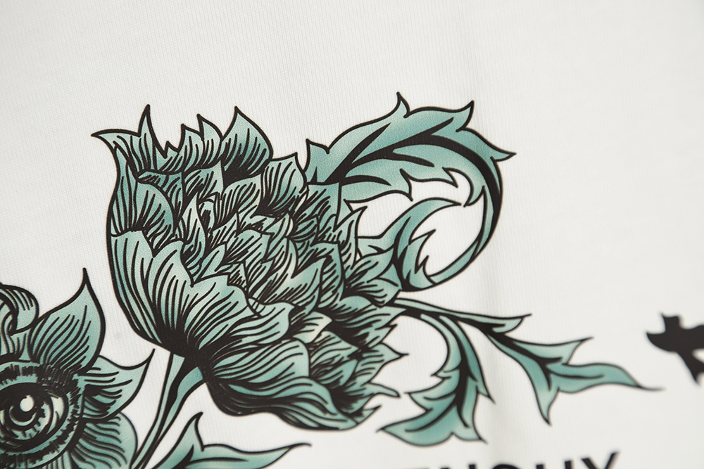 GIVENCHY 23ss floral slogan print short sleeves