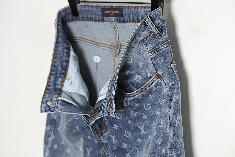 LouisVuitton full printed LOGO jeans on the back