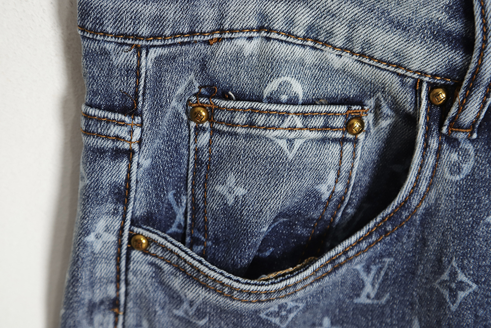 LouisVuitton full printed LOGO jeans on the back