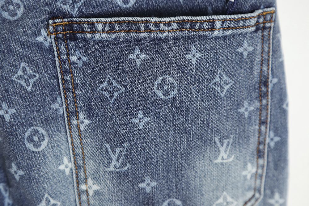 LouisVuitton full printed LOGO jeans on the back