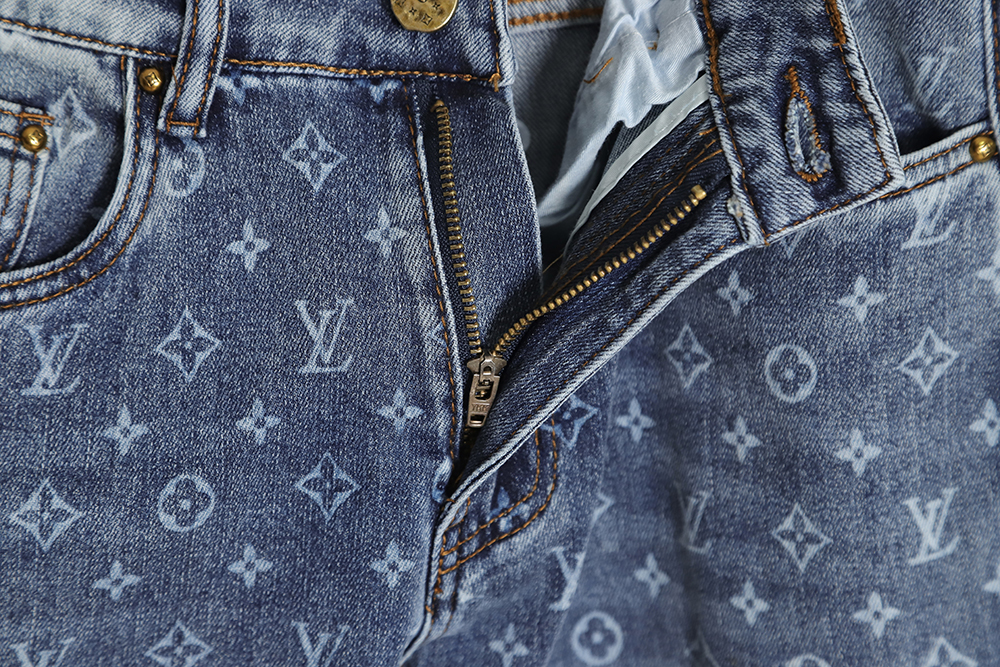 LouisVuitton full printed LOGO jeans on the back