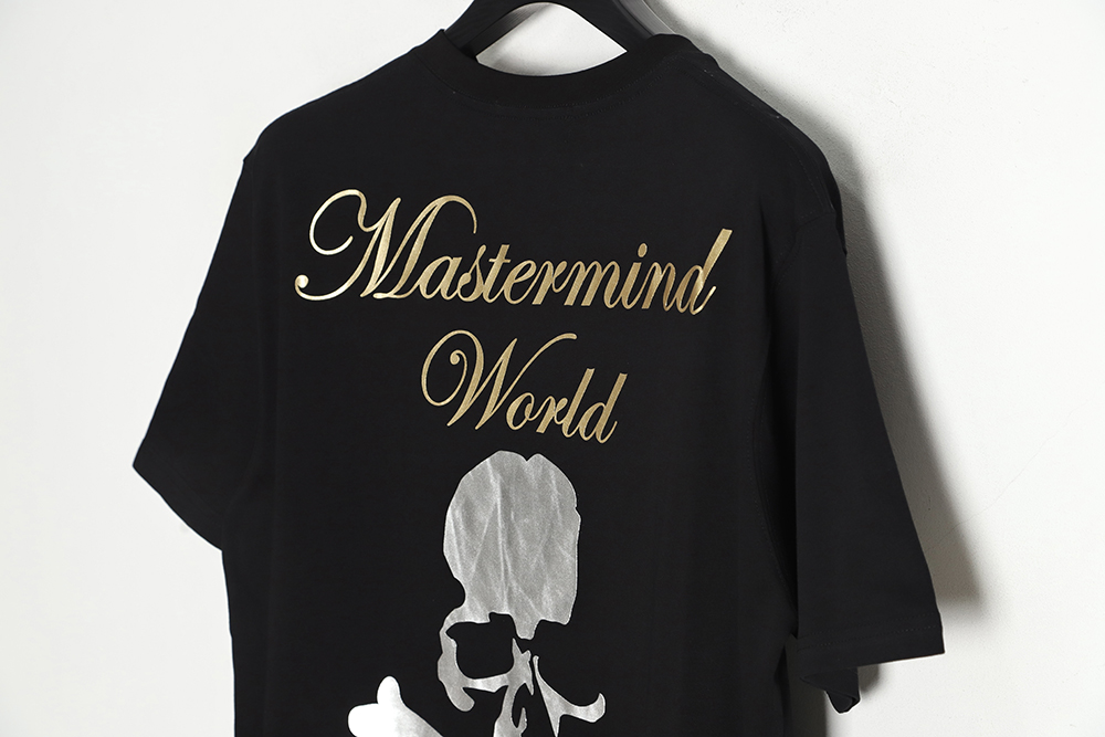 Mastermind Japan MMJ 23SS Gold and Silver Skull Print Short Sleeve T-Shirt