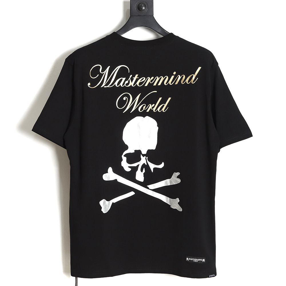 Mastermind Japan MMJ 23SS Gold and Silver Skull Print Short Sleeve T-Shirt