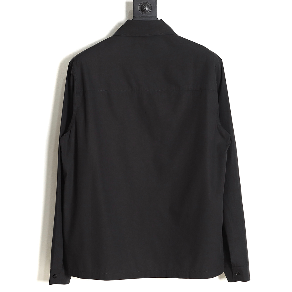 PRADA PRD 23SS Triangular Rhinestone Logo Long Sleeve Shirt TSK1