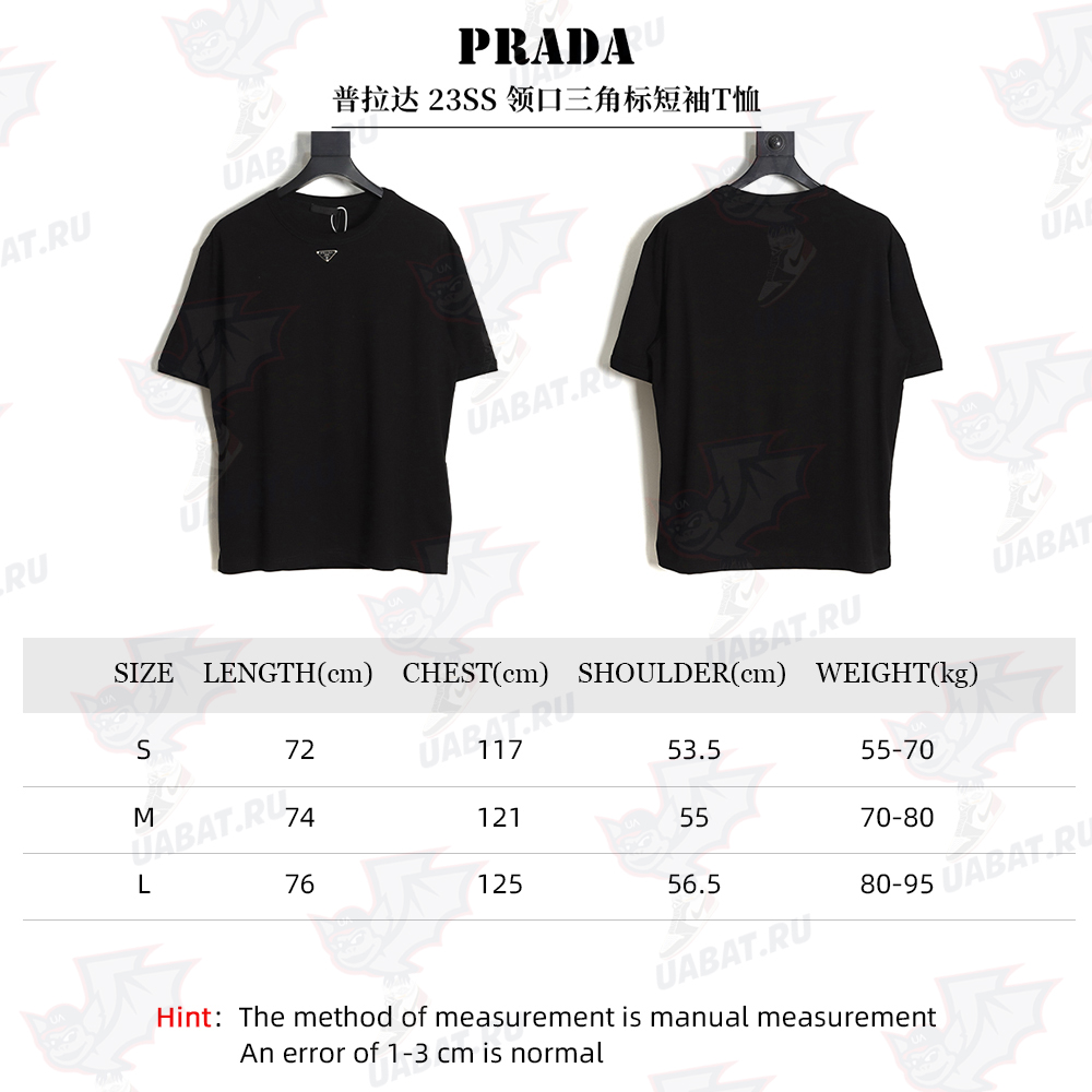 Prada 23SS neckline triangle standard short-sleeved T-shirt TSK1