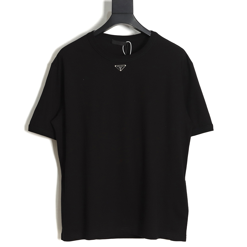 Prada 23SS neckline triangle standard short-sleeved T-shirt TSK1