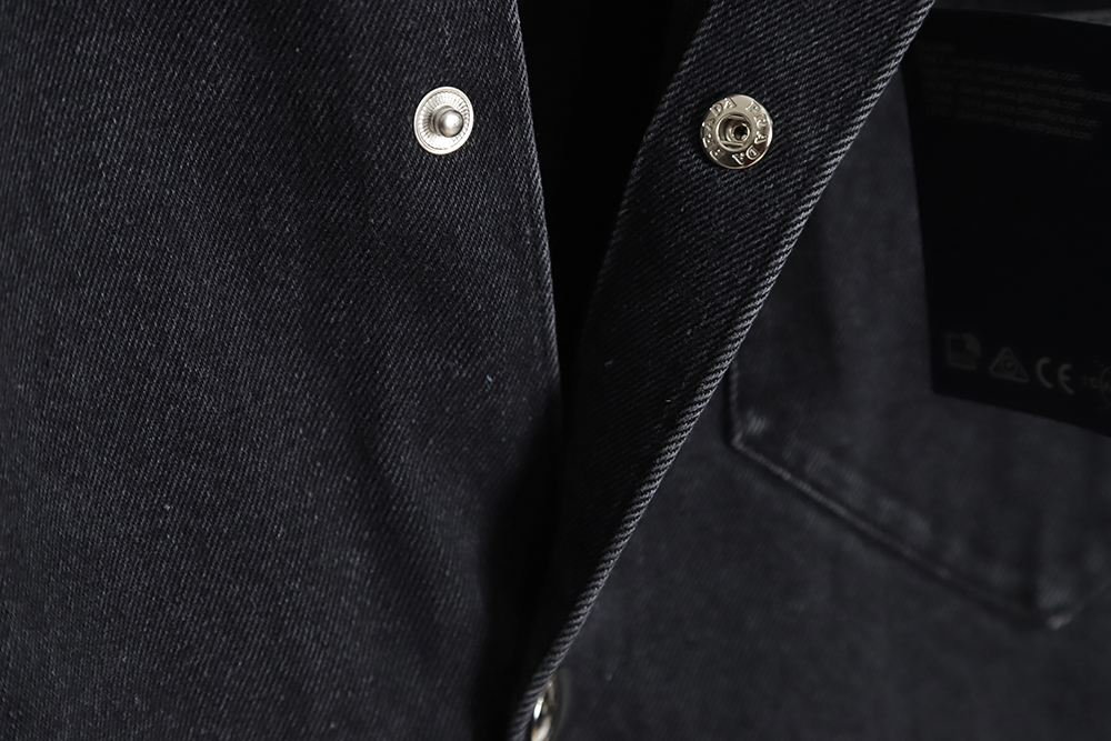 Prada 23SS Triangle Black Denim Short Sleeve Shirt