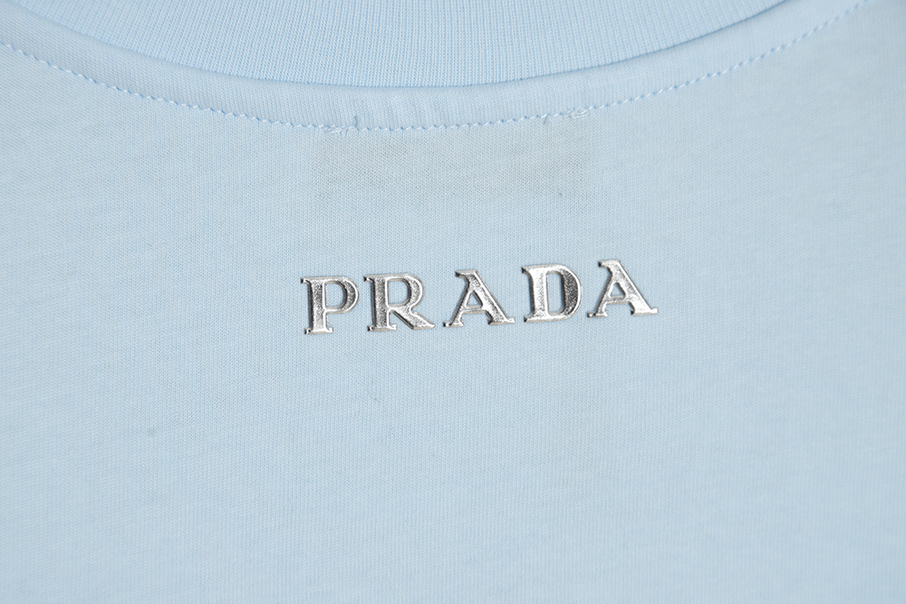 Prada 23SS new villain three-dimensional adhesive patch short-sleeved T-shirt