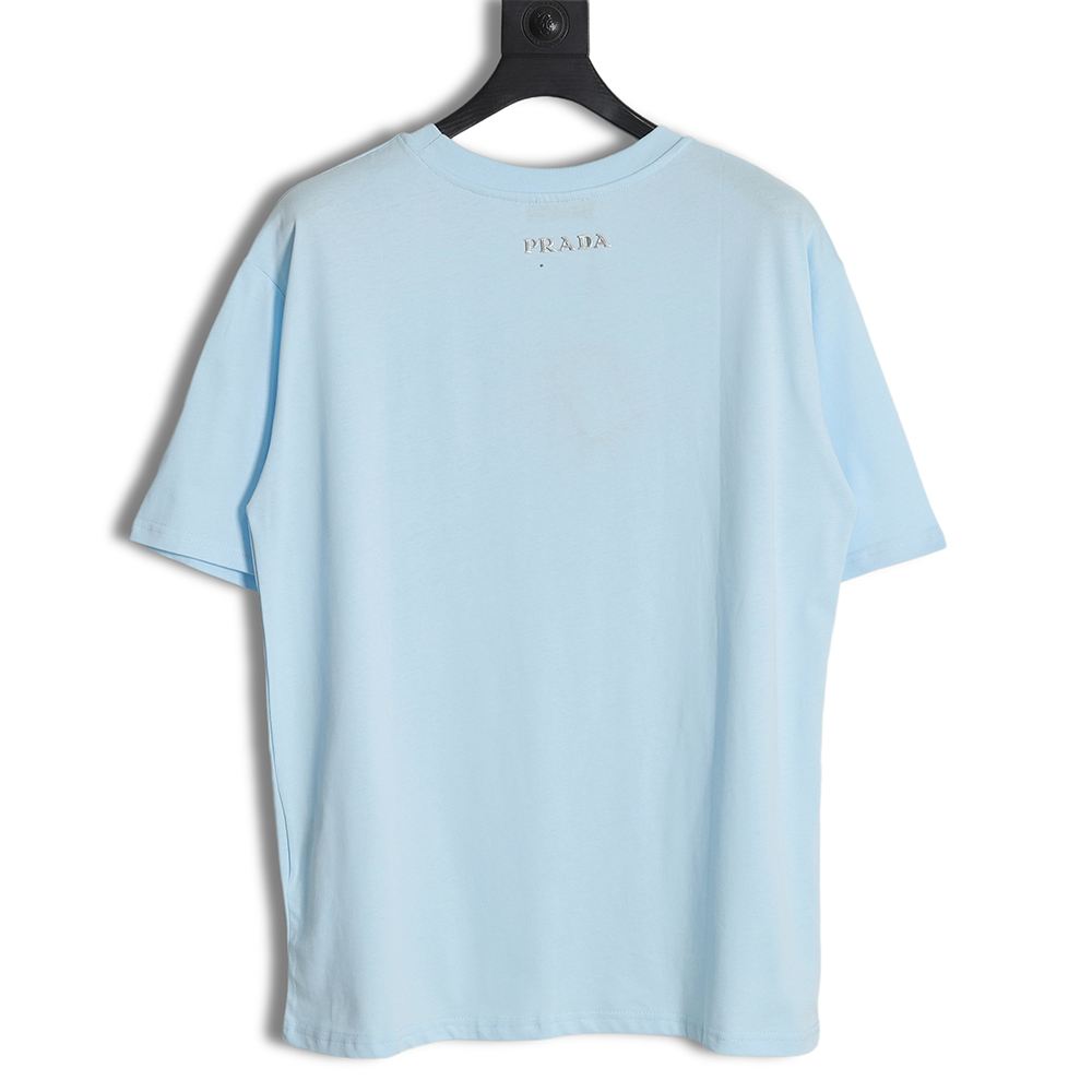 Prada 23SS new villain three-dimensional adhesive patch short-sleeved T-shirt