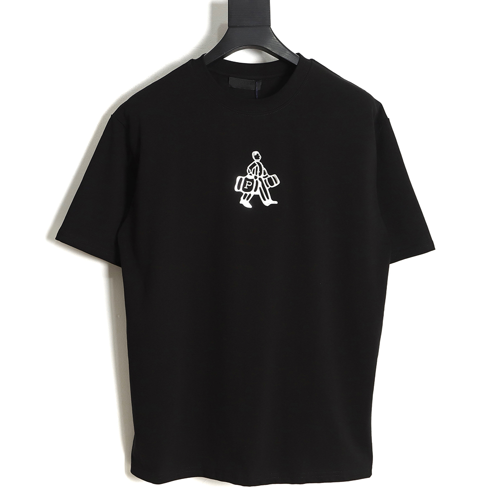 Prada 23SS new villain three-dimensional adhesive patch short-sleeved T-shirt TSK1