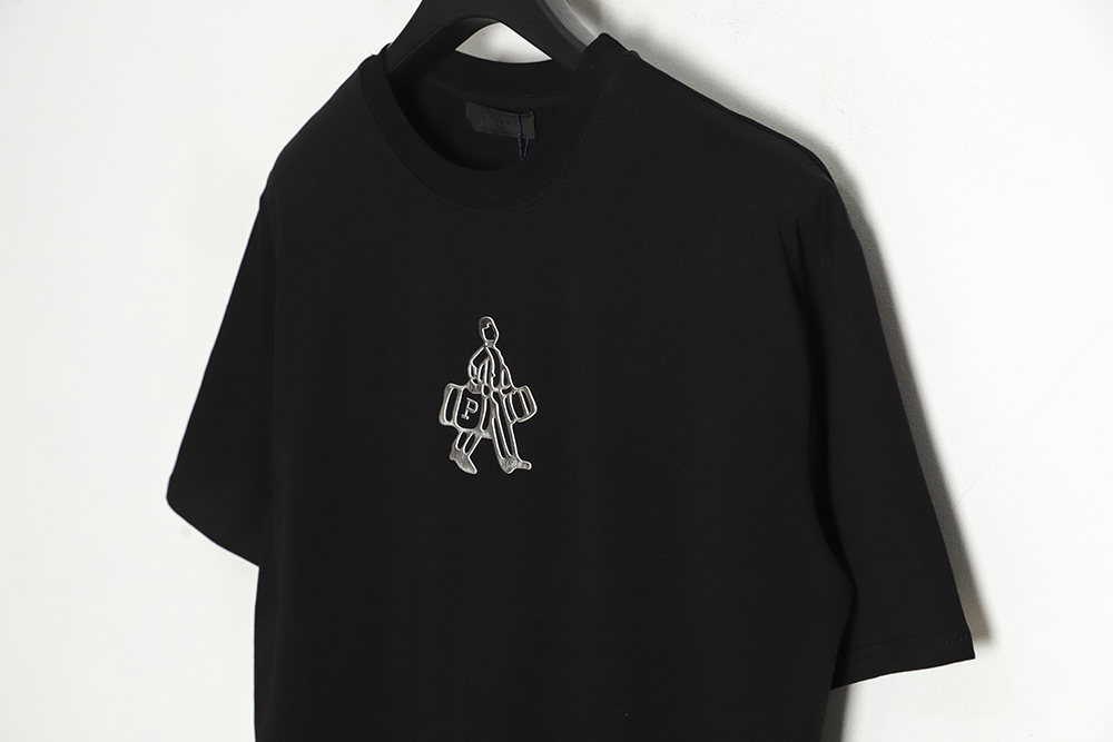Prada 23SS new villain three-dimensional adhesive patch short-sleeved T-shirt TSK1
