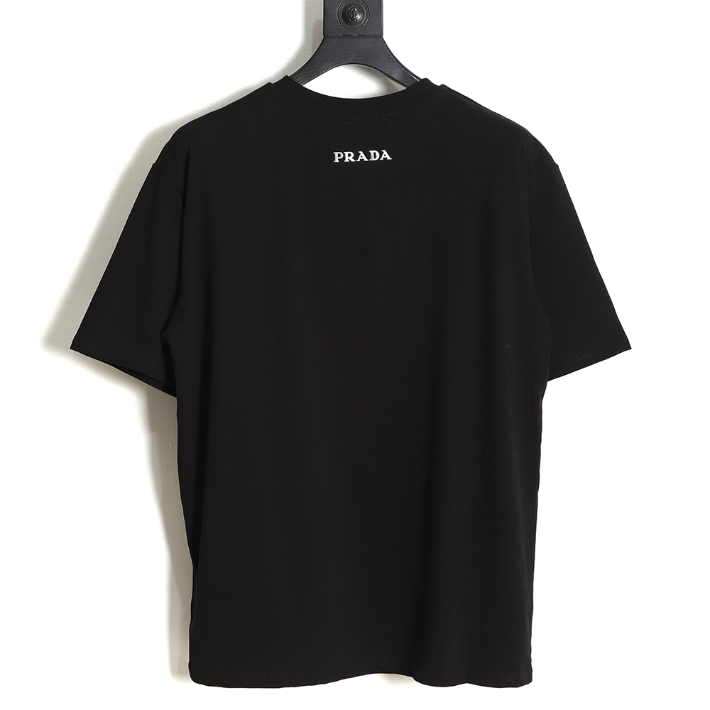 Prada 23SS new villain three-dimensional adhesive patch short-sleeved T-shirt TSK1