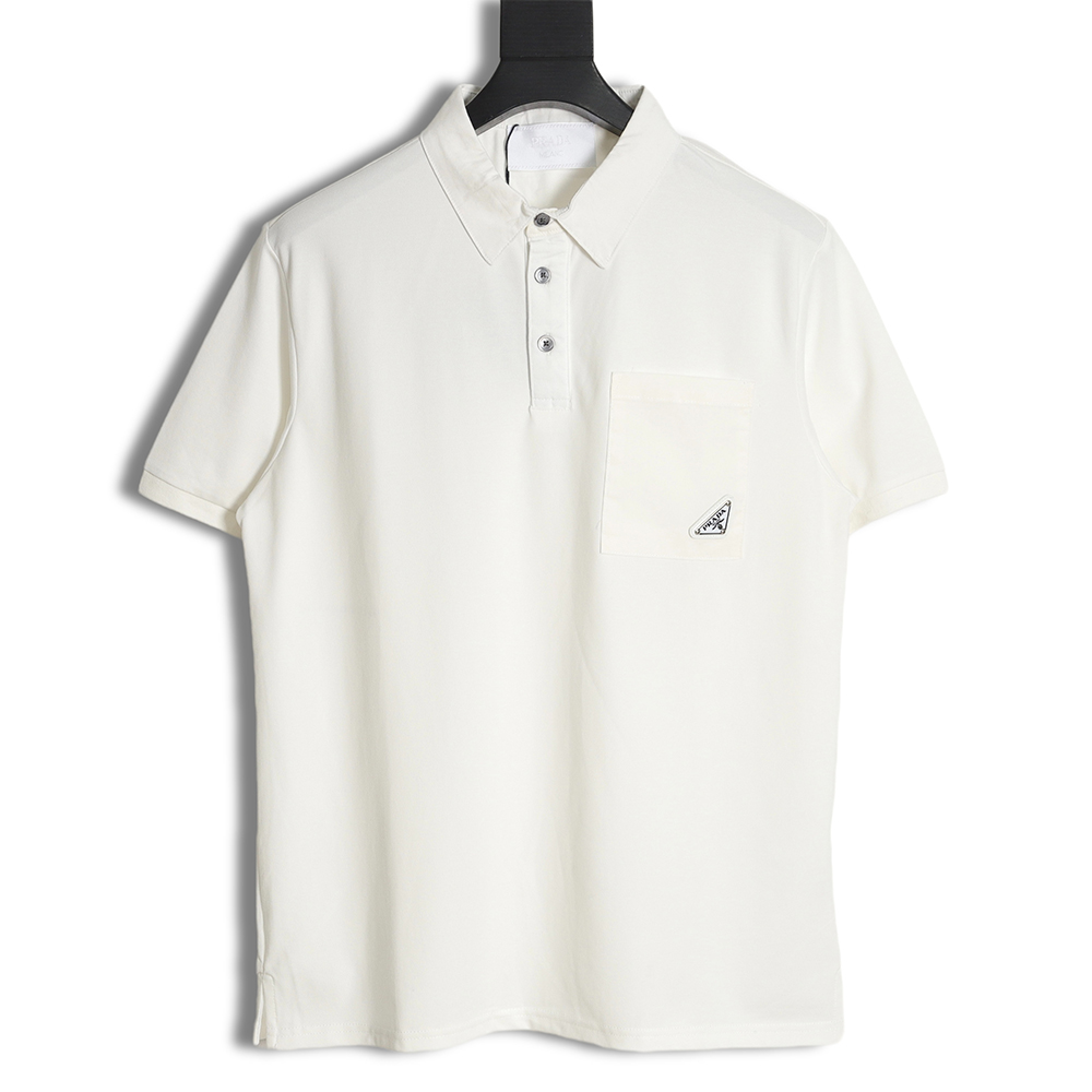 Prada Classic Iron Pocket Logo Short Sleeve POLO Shirt
