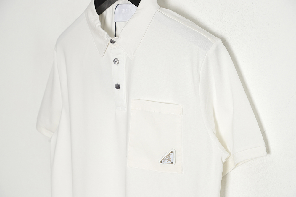 Prada Classic Iron Pocket Logo Short Sleeve POLO Shirt
