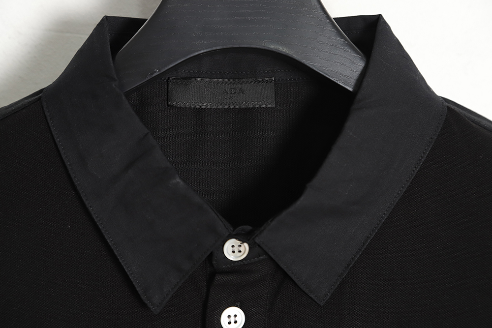Prada classic iron pocket logo short-sleeved POLO shirt TSK1