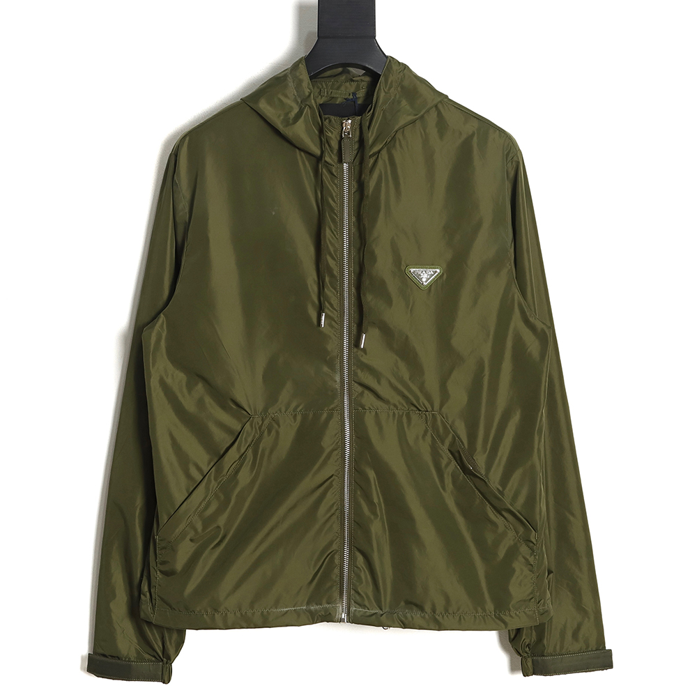 PRADA PRD 23SS nylon triangle logo hooded light jacket jacket