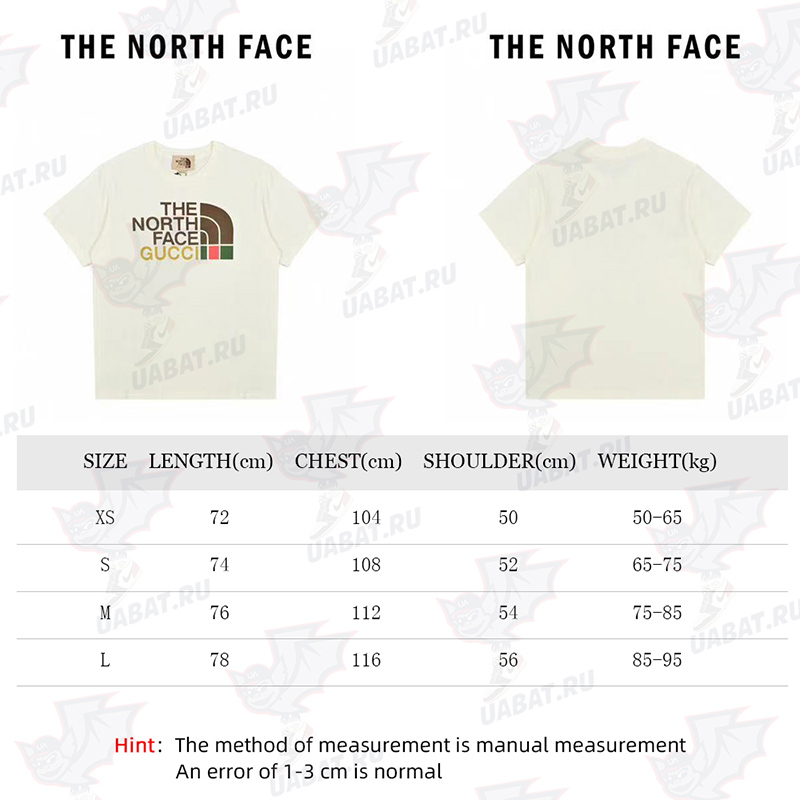 THE NORTH FACE GUCCI SHORT SLEEVE WHITE