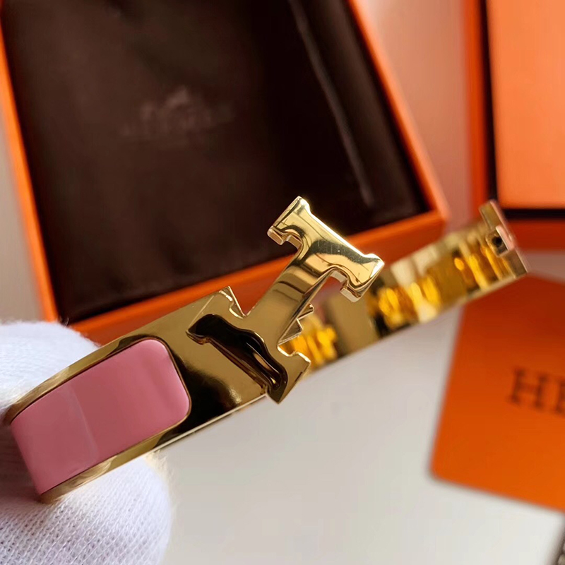 HERMES Clic H bracelet pink