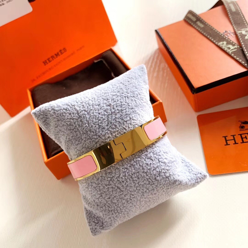 HERMES Clic H bracelet pink