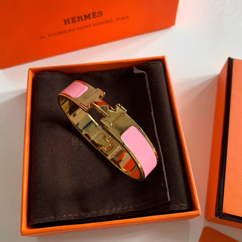 HERMES Clic H bracelet pink