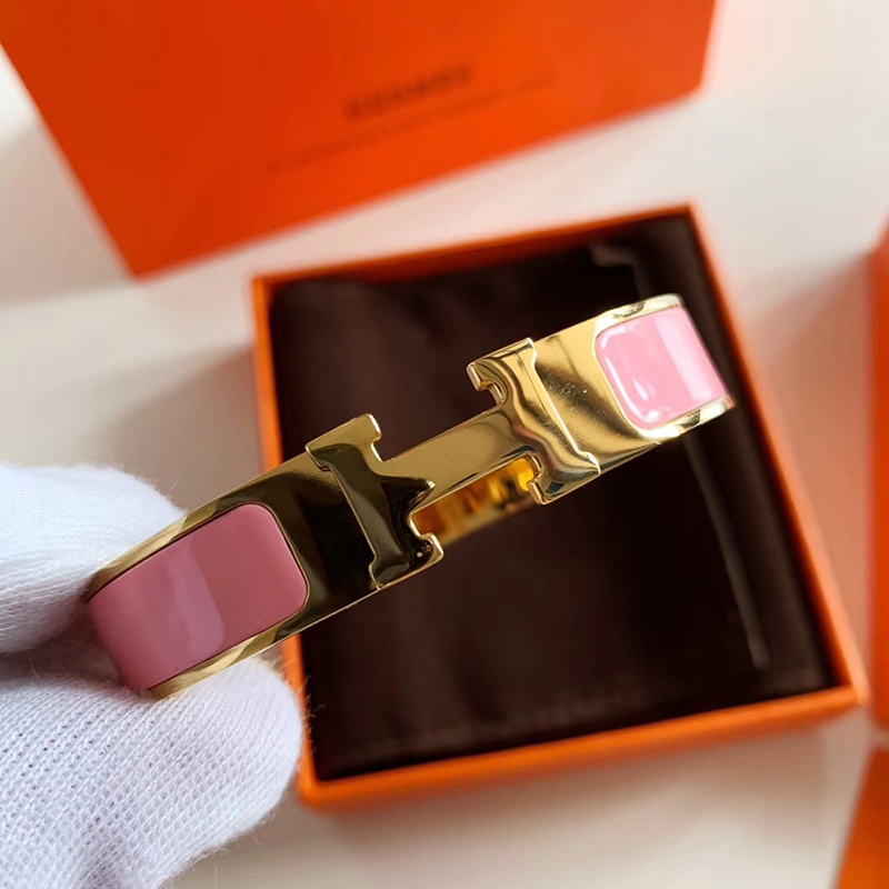 HERMES Clic H bracelet pink