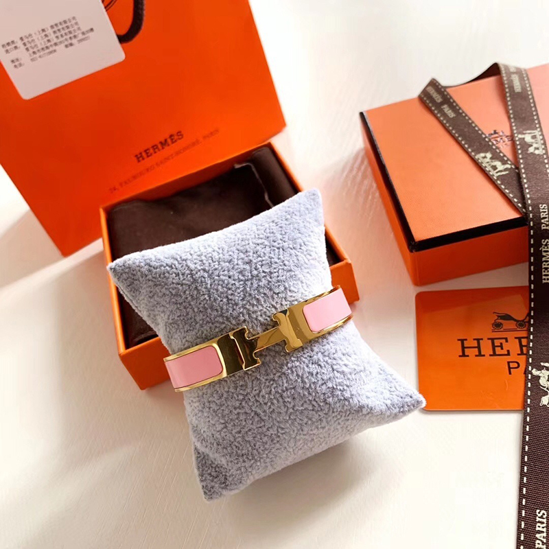 HERMES Clic H bracelet pink